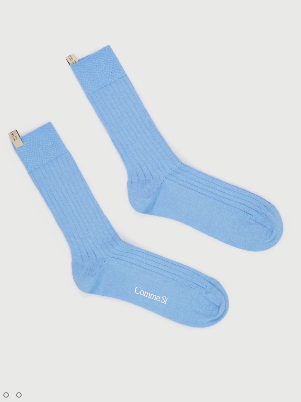 New Comme Si The Yves Sock Light Blue Ribbed Socks